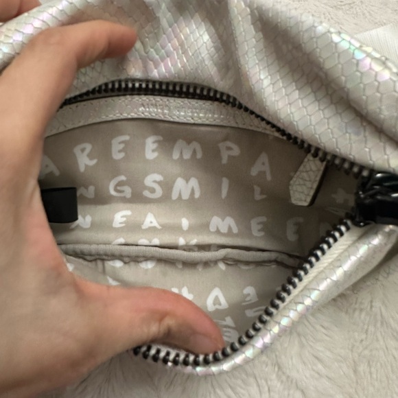 Aimee Kestenberg Leather Convertible Milan Belt Bag Hologram Snake Iridescent - Picture 7 of 16